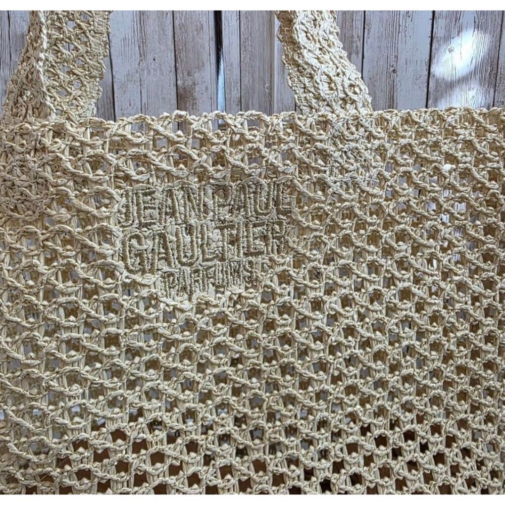 Jean Paul Gaultier Raffia Crochet Designer Summer Beach Tote-NEW - Picture 2 of 7